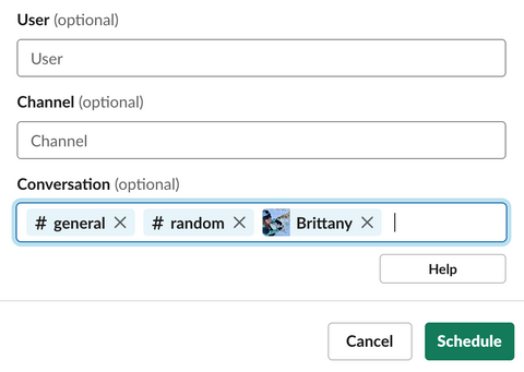 schedule slack messages to multiple channels